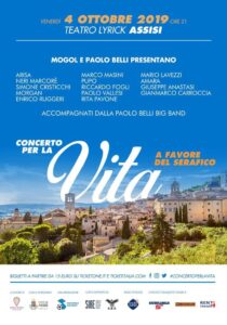 #ConcertoPerLaVita, 4 ottobre 2019 al Teatro Lyrick di Assisi