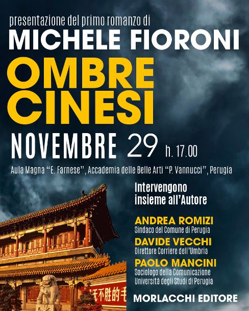 locandina presentazione del libro Ombre Cinesi a Perugia