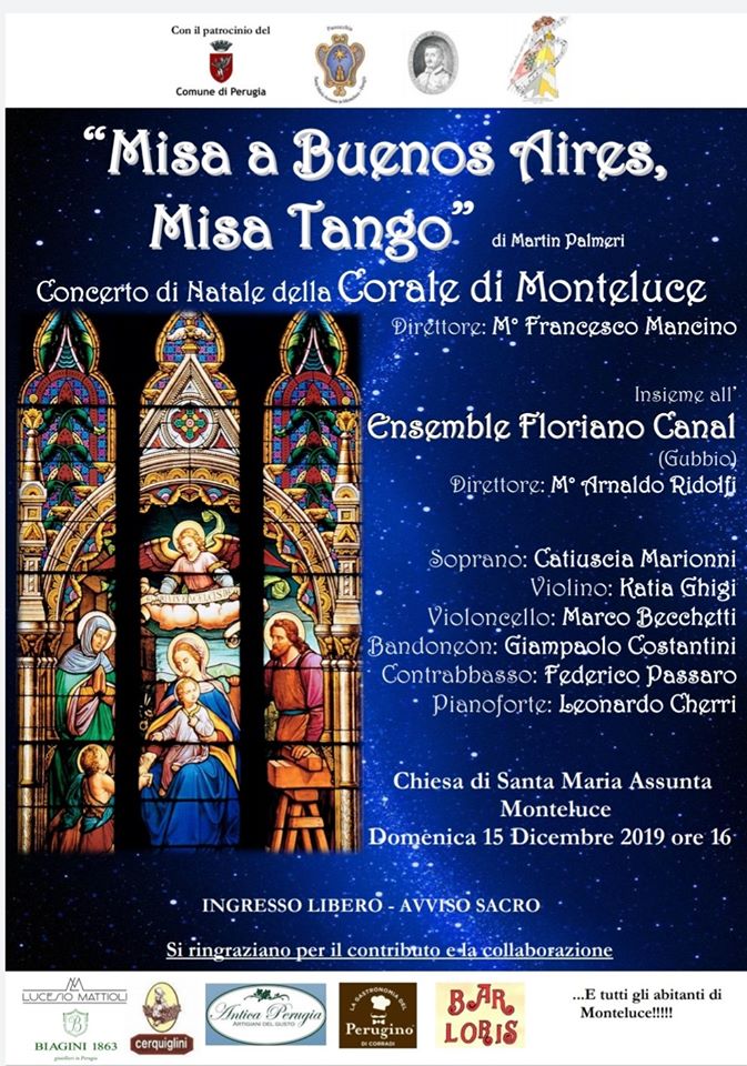 locandina concerto di Natale 2019 Corale di Monteluce