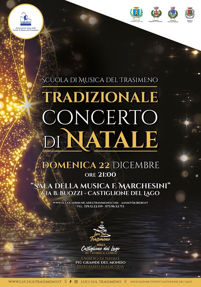 locandina del tradizionale concerto di natale a castiglione del lago 2019