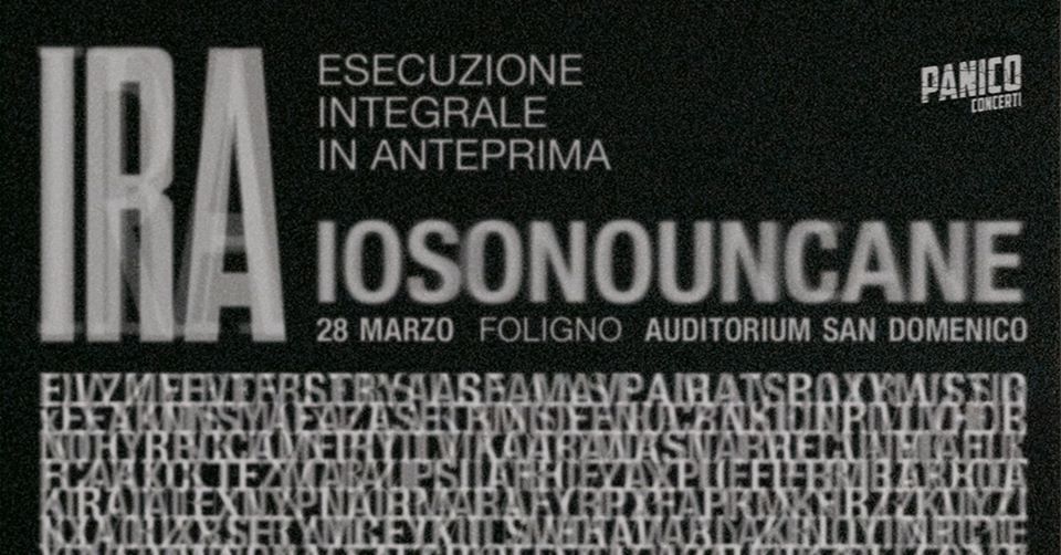 locandina Iosonouncane live a Foligno