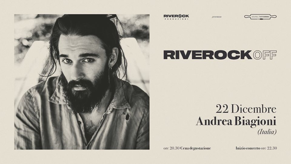 locandina cena e concerto Riverock Off/SoundVittorino | live di Andrea Biagioni