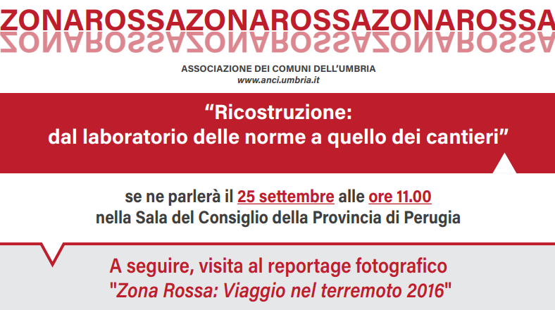 locandina convegno Ricostruzione: dal laboratorio delle norme a quello dei cantieri